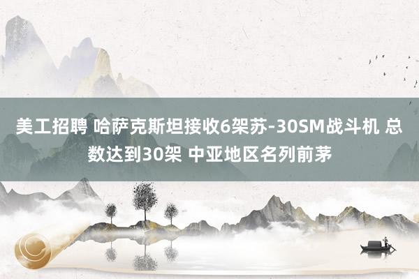 美工招聘 哈萨克斯坦接收6架苏-30SM战斗机 总数达到30架 中亚地区名列前茅